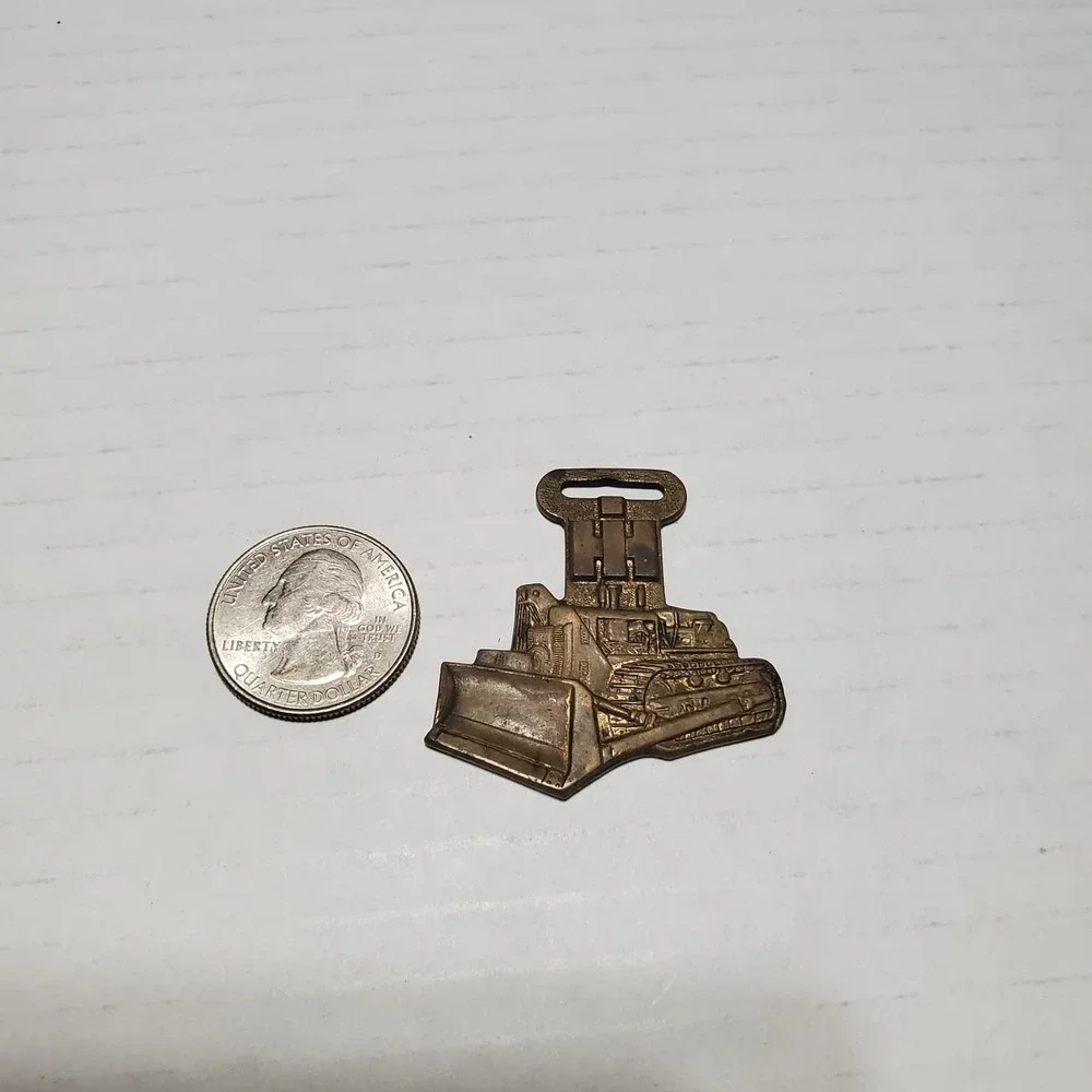 Vintage‎ International Harvester Scraper Watch Fob Brass